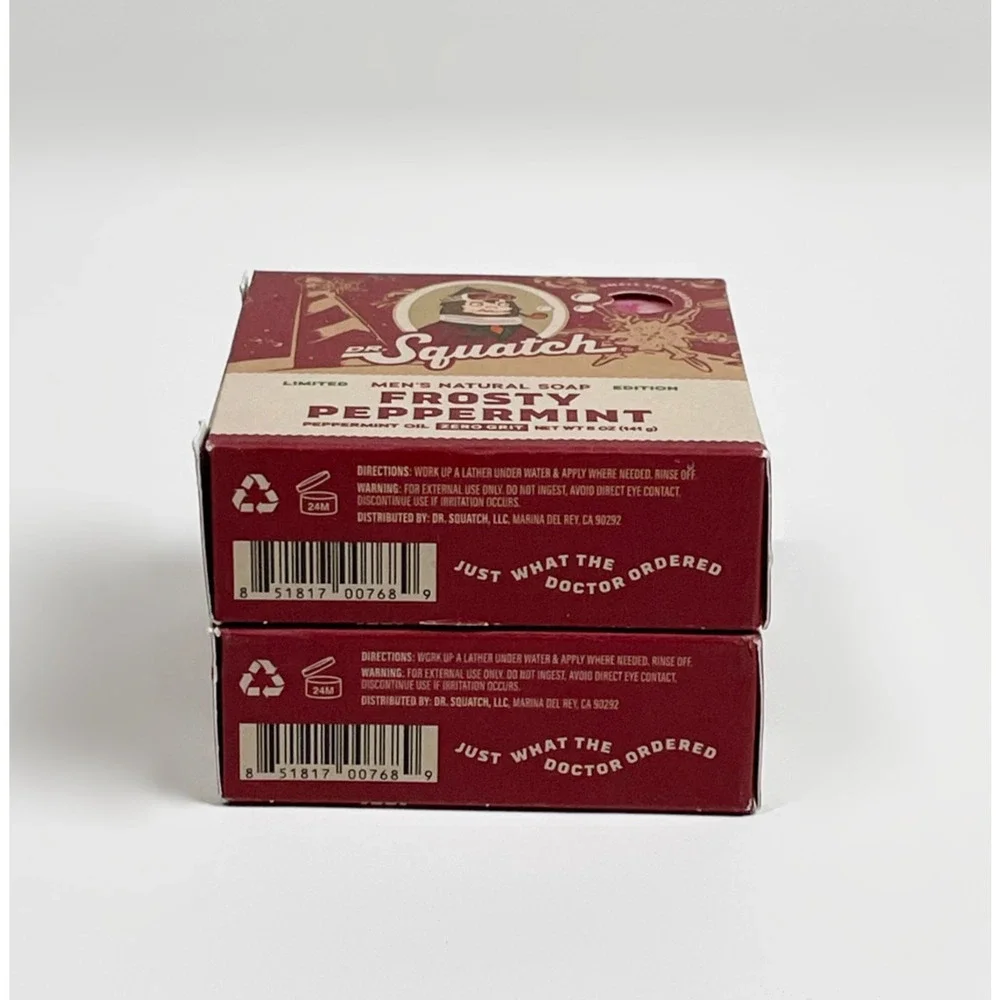 Dr. Squatch Limited Edition Frosty Peppermint Soap 5 oz (x2)